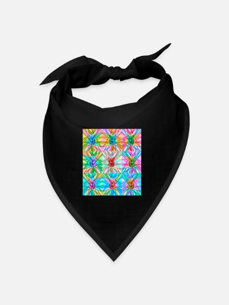 Lebendige Dose und abstraktes Lichtmuster - Bandana Dreieckstuch - Schwarz