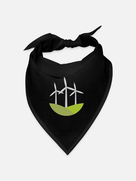 Windrad - Bandana Dreieckstuch - Schwarz