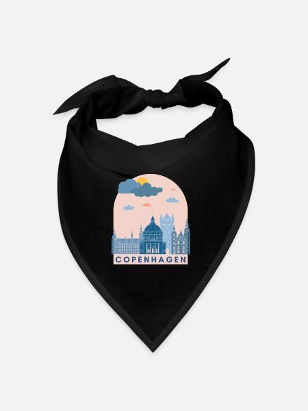 Dänemark Kopenhagen Design Logo Europe - Bandana Dreieckstuch - Schwarz