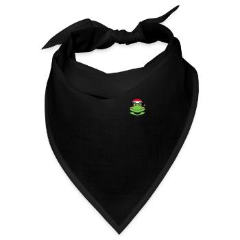 Frosch verpixelte Weihnachten - Lustige - Bandana Dreieckstuch - Schwarz - Vorne