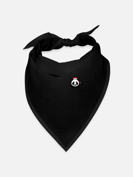 Panda Pixelated Christmas - Lustige - Bandana Dreieckstuch - Schwarz