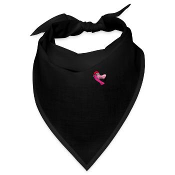 Flamingo Pixelated Weihnachten - Lustige Flamingo - Bandana Dreieckstuch - Schwarz - Vorne