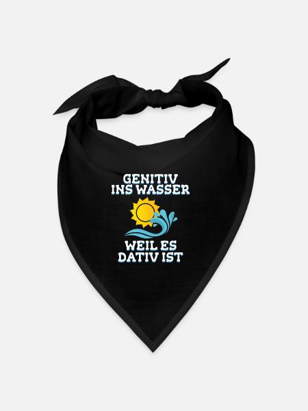 Lehrer Wasser Deutsch Humor Geschenk - Bandana Dreieckstuch - Schwarz