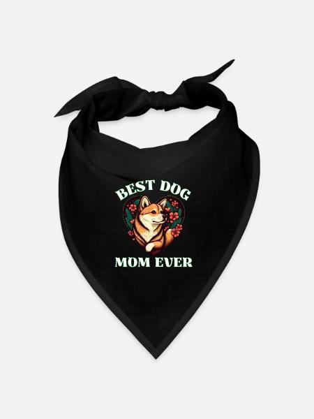 Beste Shiba-Hundemama - Bandana Dreieckstuch - Schwarz