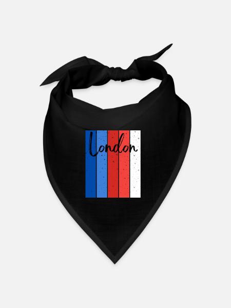 London Stripes Speckle-Schrift - Bandana Dreieckstuch - Schwarz