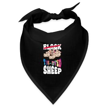 Schwarz - Tie-Dyed Schaf - Hippie Kostüm Tie Dye - Bandana Dreieckstuch - Schwarz - Vorne