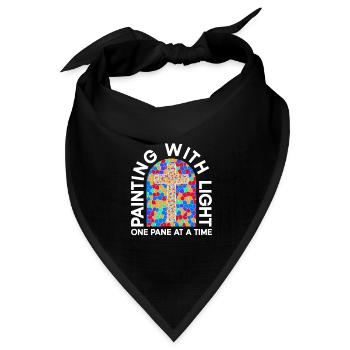 Malen mit Licht - eine Scheibe nach der anderen - - Bandana Dreieckstuch - Schwarz - Vorne