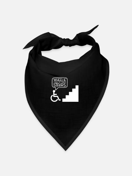 Rollstuhlfahrer Rollstuhl Behinderung Lustig - Bandana Dreieckstuch - Schwarz