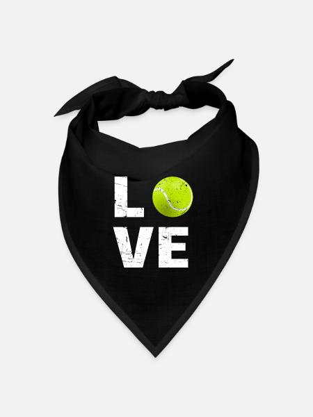 Tennis Liebe - Bandana Dreieckstuch - Schwarz