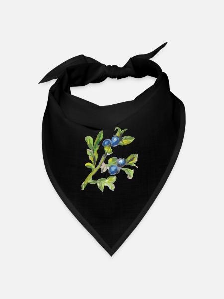 heidelbeere 2 - Bandana Dreieckstuch - Schwarz