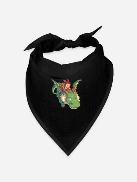 Drache Valentinstag Drache Kinder - Bandana Dreieckstuch - Schwarz