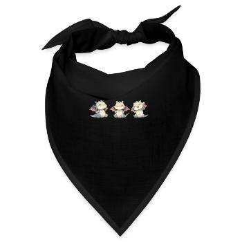 Drachen Yoga Kawaii Drache Kinder - Bandana Dreieckstuch - Schwarz - Vorne