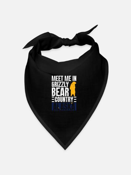 Grizzlybär Alaska Braunbär - Bandana Dreieckstuch - Schwarz