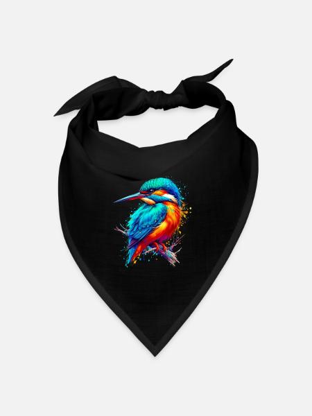 Eisvogel - Bandana Dreieckstuch - Schwarz