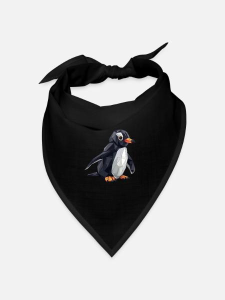 Origami Pinguin Kawaii Pinguin Niedlich - Bandana Dreieckstuch - Schwarz