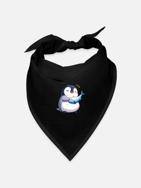 Pinguin Kawaii Pinguin Niedlich - Bandana Dreieckstuch - Schwarz