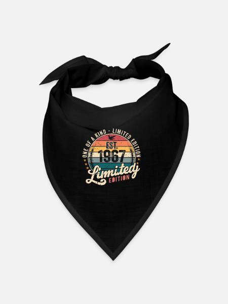 Geburtstagsgeschenk 1967 Jahrgang 1967 Retro 1967 - Bandana Dreieckstuch - Schwarz