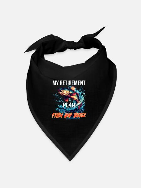 Mein Ruhestandsplan: Fisch und Bier - Bandana Dreieckstuch - Schwarz