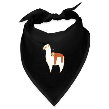 Sloth Sleeping On Alpaca - Bandana Dreieckstuch - Schwarz - Vorne