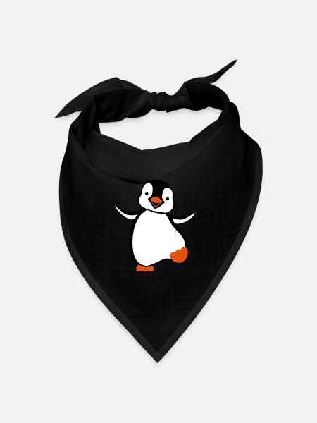 Pinguin - Bandana Dreieckstuch - Schwarz