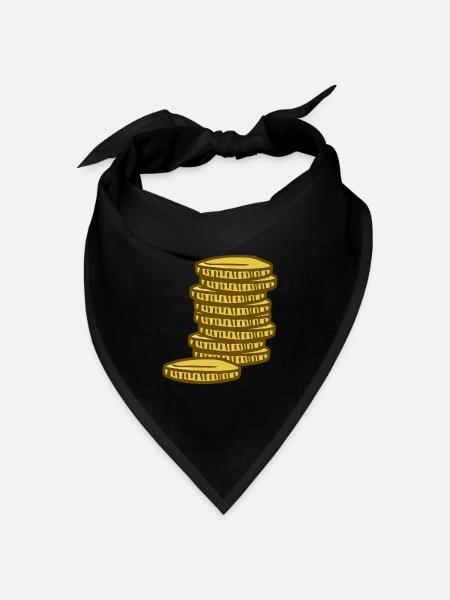 Münzen - Bandana Dreieckstuch - Schwarz