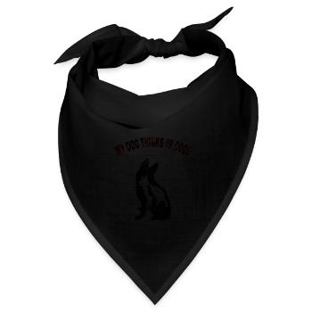 Mein Hund findet mich cool Funny Pet T-Shirt - Bandana Dreieckstuch - Schwarz - Vorne