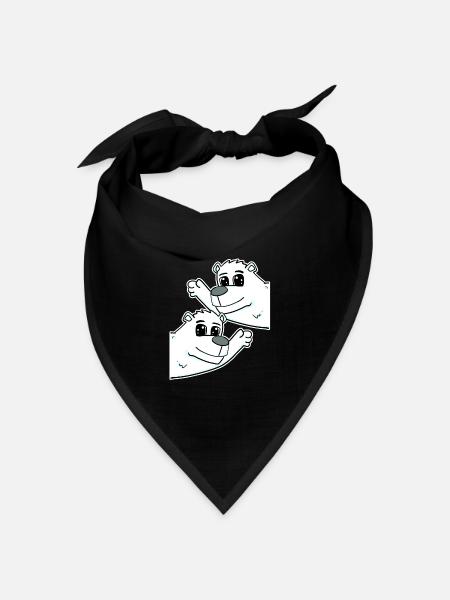 Eisbär Eisbären Bär - Bandana Dreieckstuch - Schwarz