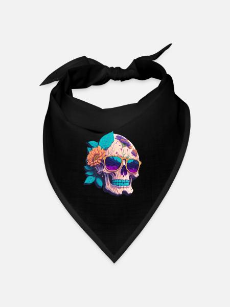 Totenkopf - Bandana Dreieckstuch - Schwarz
