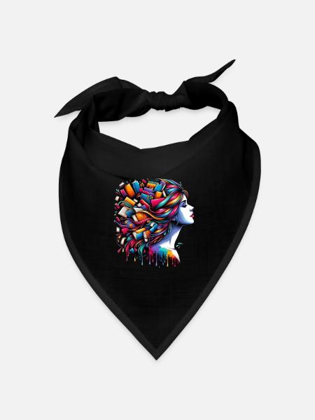 Just a girl who loves books Print Woman - Bandana Dreieckstuch - Schwarz