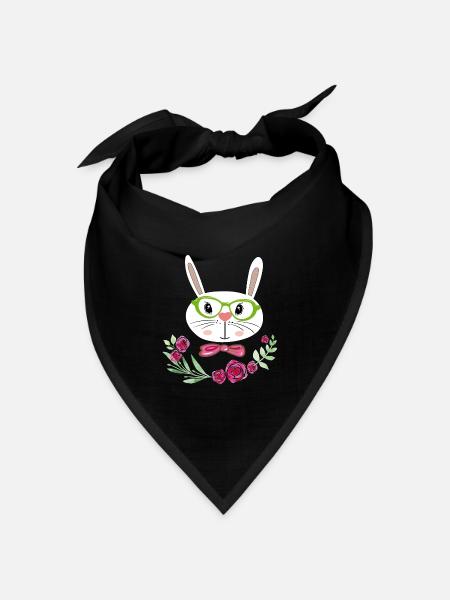 Osterhase Osterfest - Bandana Dreieckstuch - Schwarz