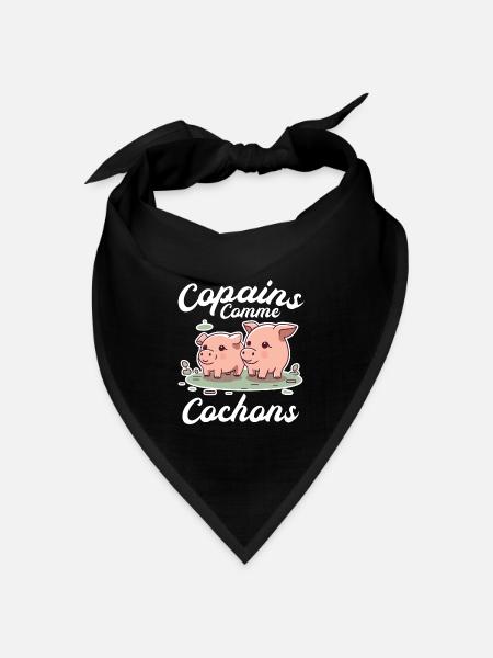 Freunde wie Schwein Zitat Mann bester Freund - Bandana Dreieckstuch - Schwarz
