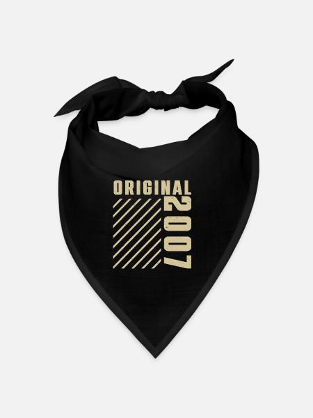 Original 2007 Authentisch 2007 Vintage Bursdag - Bandana Dreieckstuch - Schwarz