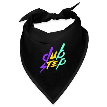 Dub Step Techno Musik Party Club Text Schriftzug - Bandana Dreieckstuch - Schwarz - Vorne