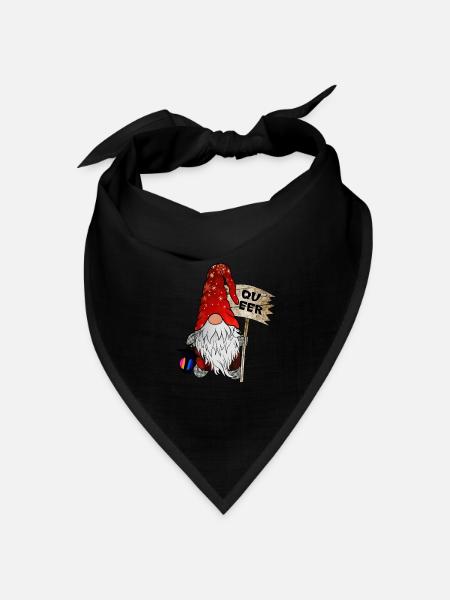 Queer Wichtel LGBTQ+ Weihnachtsgnom - Bandana Dreieckstuch - Schwarz
