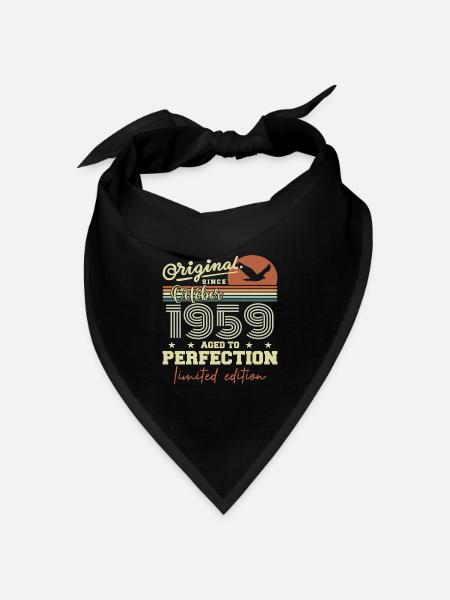 1959 Oktober 1959 Geburtstag Oktober 1959 - Bandana Dreieckstuch - Schwarz