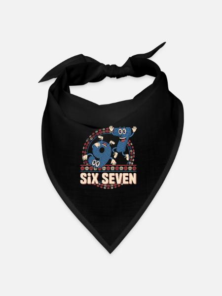 6 7 Sechs Sieben Meme -- Aura Points Kids Gaming - Bandana Dreieckstuch - Schwarz