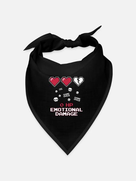 Emotional Damage Pixel - Bandana Dreieckstuch - Schwarz