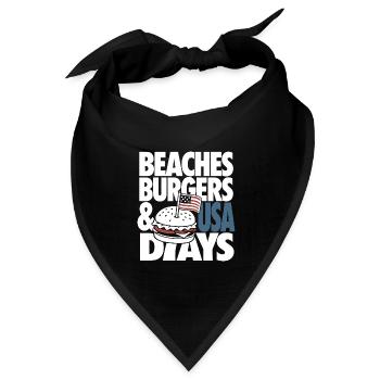 Beaches Burgers USA Days Design - Bandana Dreieckstuch - Schwarz - Vorne