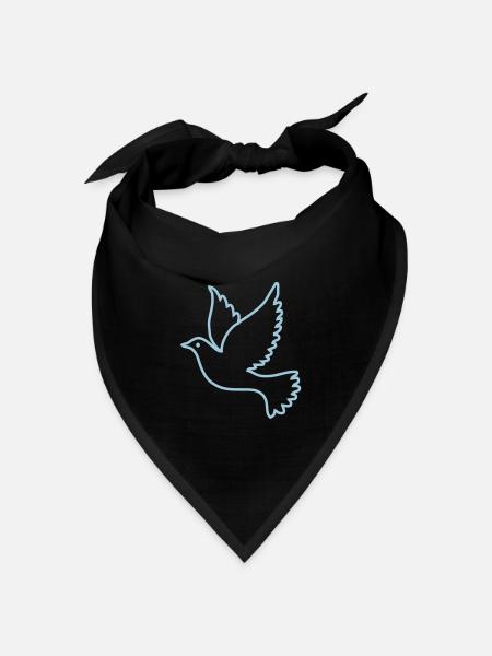 Taube - Bandana Dreieckstuch - Schwarz