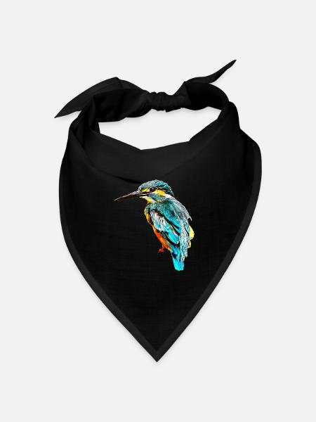 gxp eisvogel kingfisher vector art - Bandana Dreieckstuch - Schwarz