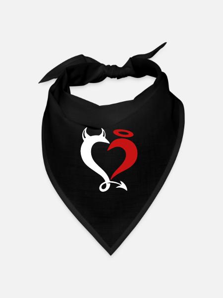 Engel und Teufel Liebespaar. - Bandana Dreieckstuch - Schwarz