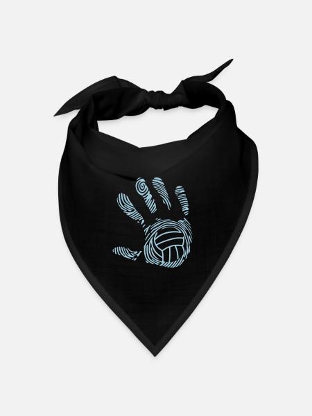 volleyball wasserball hand aufdruck 9_11 - Bandana Dreieckstuch - Schwarz