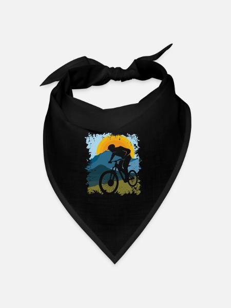 Mountainbike | Berge | Sonne | Natur | Sport - Bandana Dreieckstuch - Schwarz