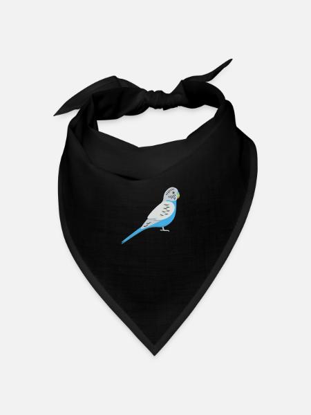 Wellensittich - Bandana Dreieckstuch - Schwarz