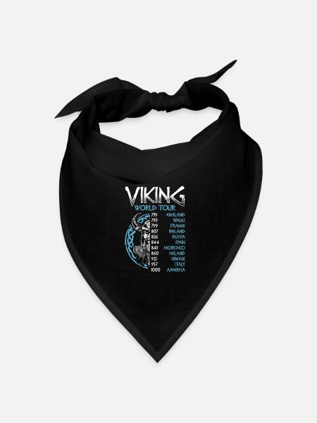 Viking World Tour Wikinger Nordische Mythologie - Bandana Dreieckstuch - Schwarz