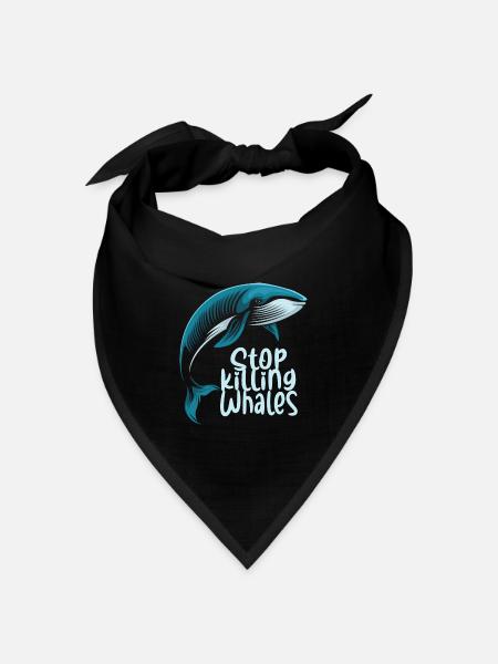 Walfisch - Bandana Dreieckstuch - Schwarz