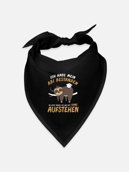 Abitur Abschluss Abi Abifeier Faultier Geschenk - Bandana Dreieckstuch - Schwarz