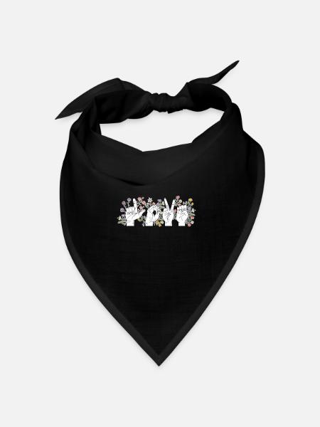 Gebärdensprache Liebe Valentinstag - Bandana Dreieckstuch - Schwarz
