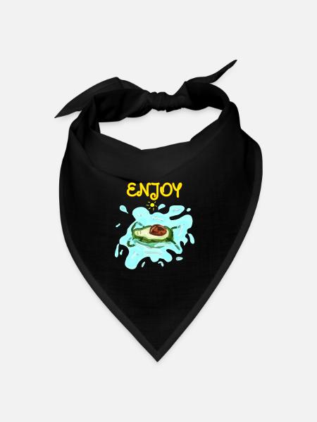 Avocado-Schwimmen - Bandana Dreieckstuch - Schwarz