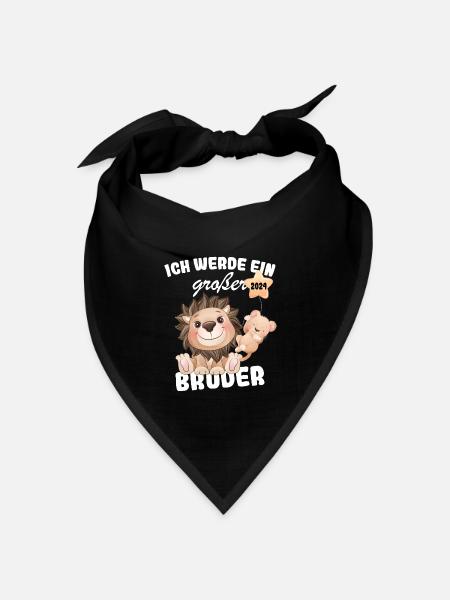 Ich Werde Großer Bruder 2024 - Bandana Dreieckstuch - Schwarz
